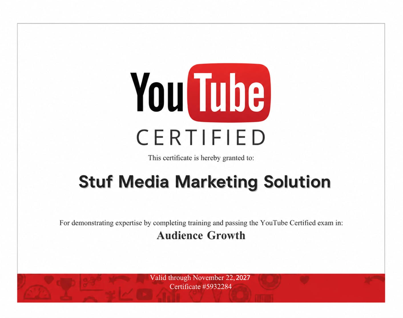YouTube Certificate